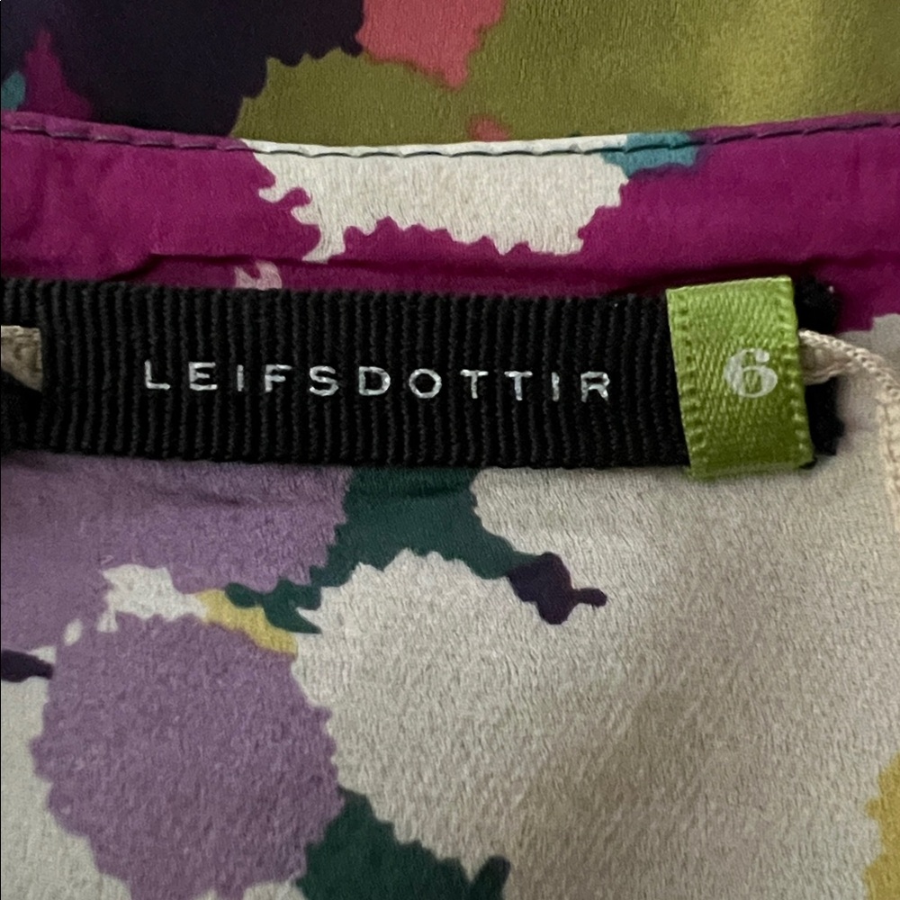 Anthropologie Leifsdottir Silk Multicolor Floral Blouse Women’s 6 - Picture 6 of 7
